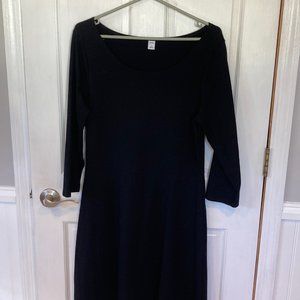 Old Navy black scoop neck knit dress size Large